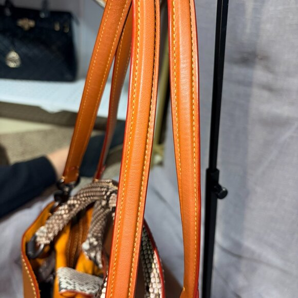 Coach Rogue Bag 36 With Colorblock Snake C4557 Python Black Copper 1941 Saddle - Picture 9 of 11